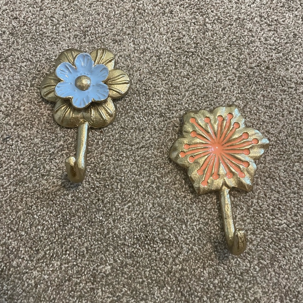 opal house gold floral hooks